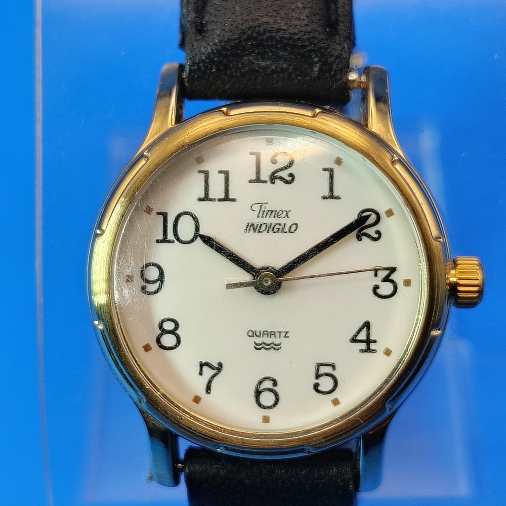 Vintage 1993 Timex Indiglo Gold Tone 29mm Women's Quartz Watch Restored